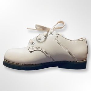 Classic White Leather Saddle Shoes
